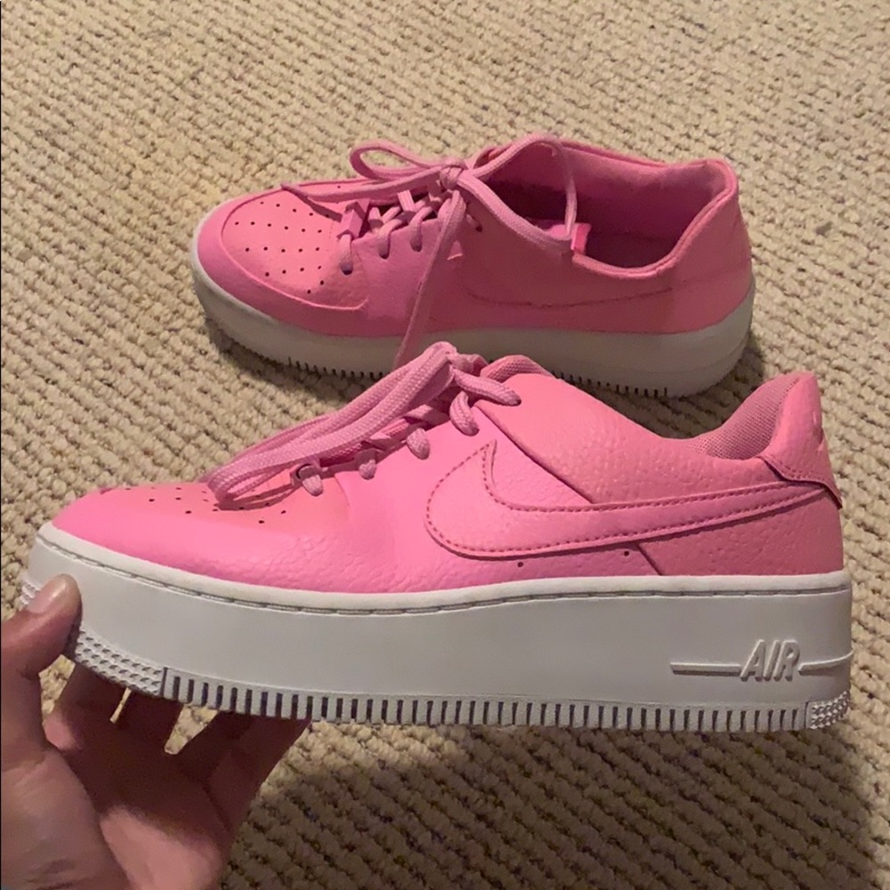 Pink Platform Nike Air Force 1s